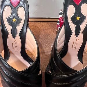 Gucci Black and Red Webby Women's Shoes
